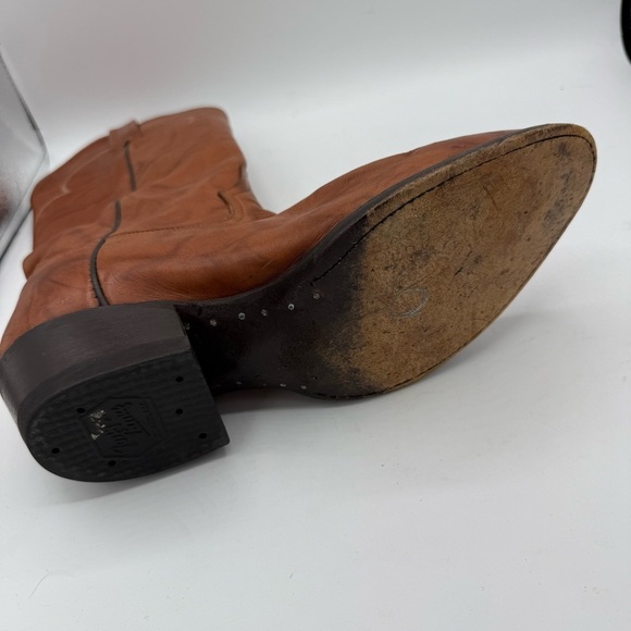 Vintage Dan Post Brown Leather Western Cowboy Boots USA Made size 10 M - Picture 8 of 8